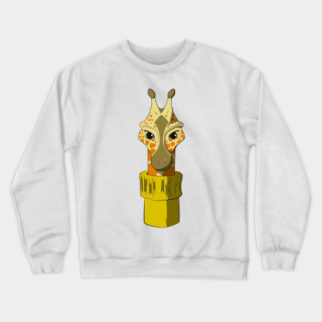 Giraffe in a Turtleneck Crewneck Sweatshirt by IwanFonLewis
